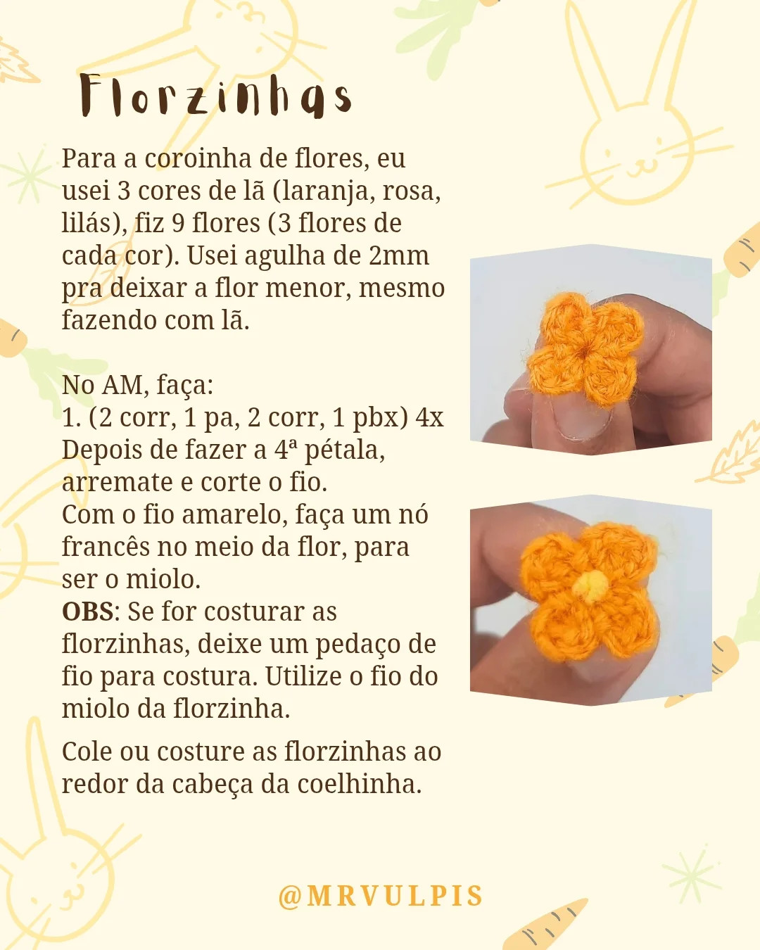 Gráfico de crochê: coelhos Stella e Jasper