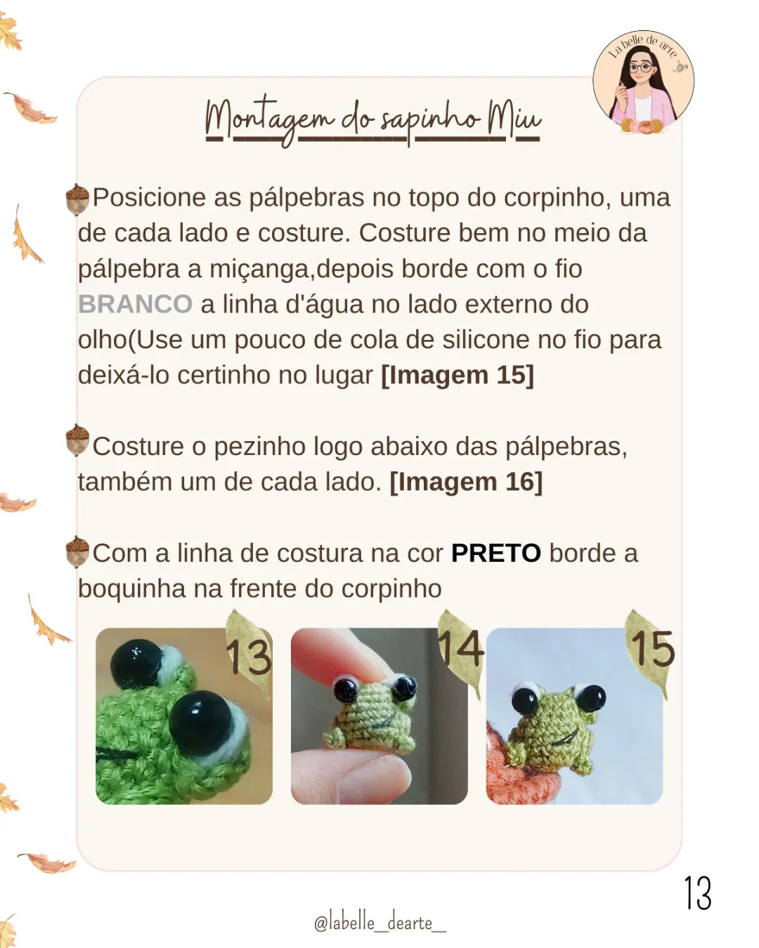 Gráfico de crochê: Cogumelos e Sapo Minúsculo