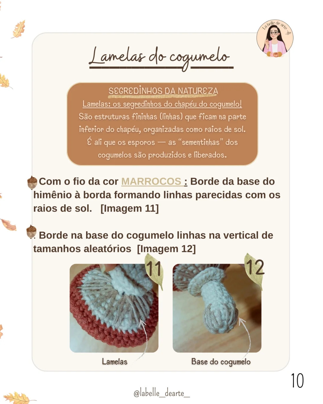 Gráfico de crochê: Cogumelos e Sapo Minúsculo