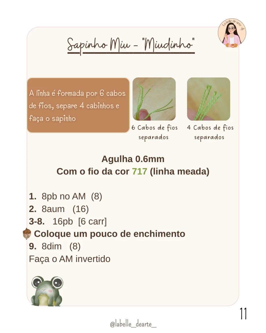 Gráfico de crochê: Cogumelos e Sapo Minúsculo