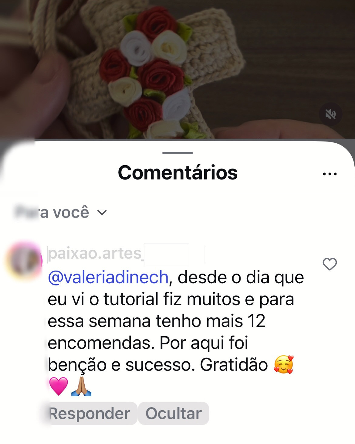 Gráfico de crochê: Cruz com rosas em fita