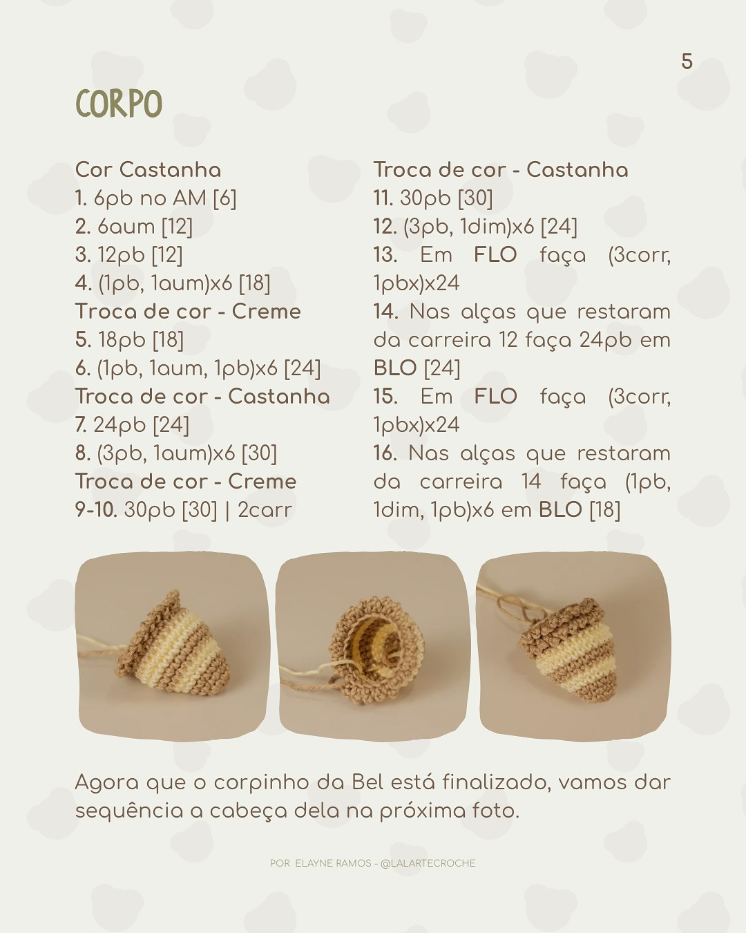 Gráfico de crochê da abelhinha Bel