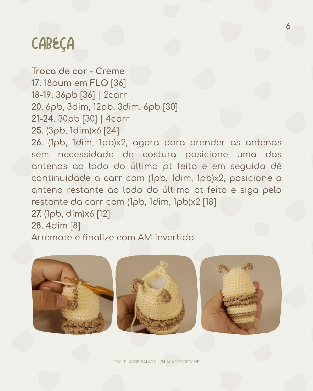 Gráfico de crochê da abelhinha Bel