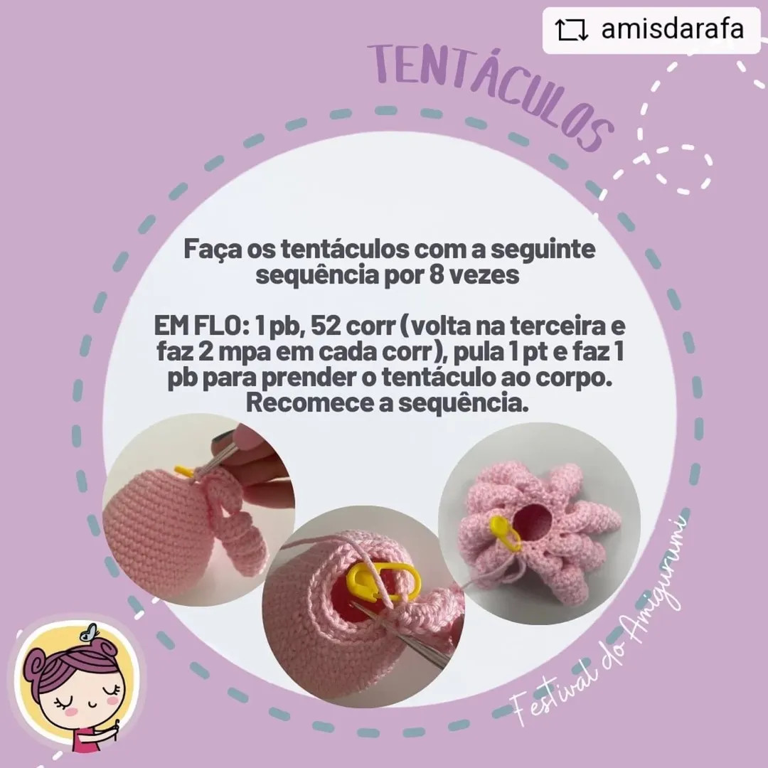 Gráfico de crochê da Antonella, a polvinha: receita grátis.