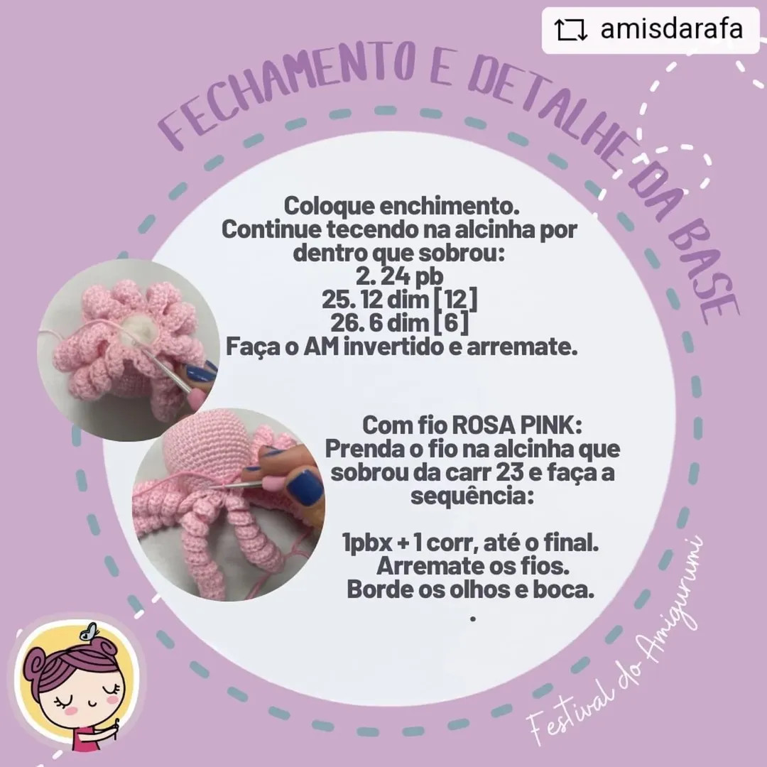Gráfico de crochê da Antonella, a polvinha: receita grátis.