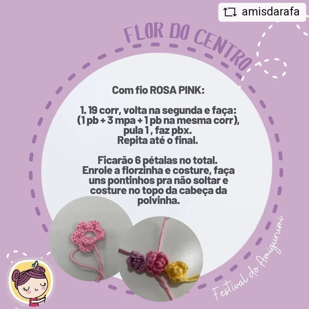 Gráfico de crochê da Antonella, a polvinha: receita grátis.