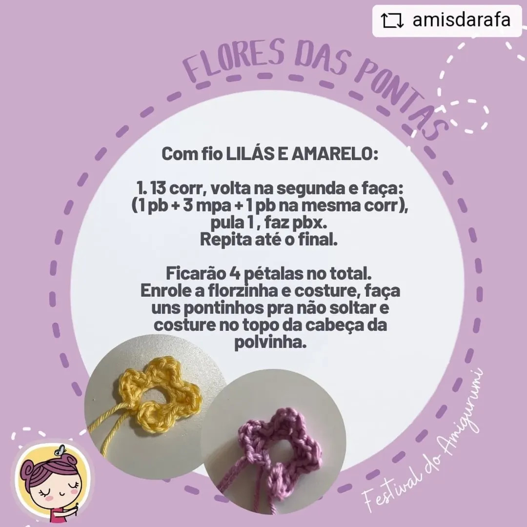 Gráfico de crochê da Antonella, a polvinha: receita grátis.