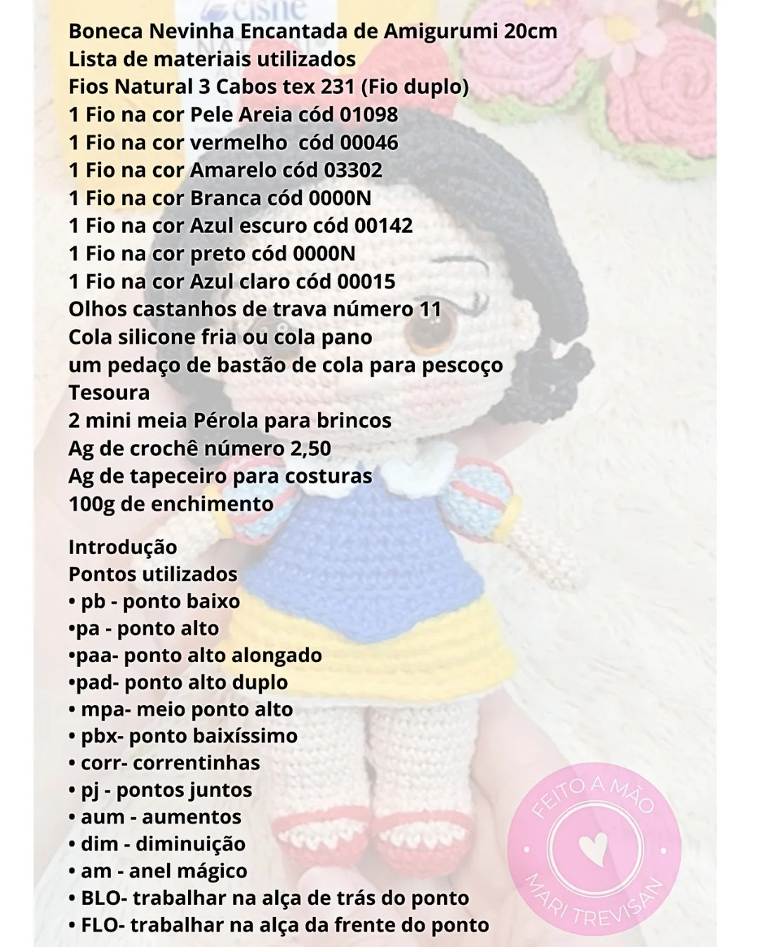 Gráfico de crochê da Branca de Neve