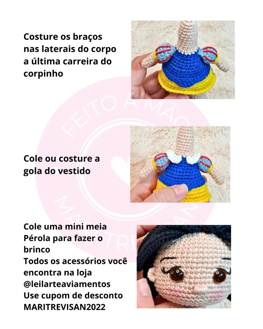 Gráfico de crochê da Branca de Neve