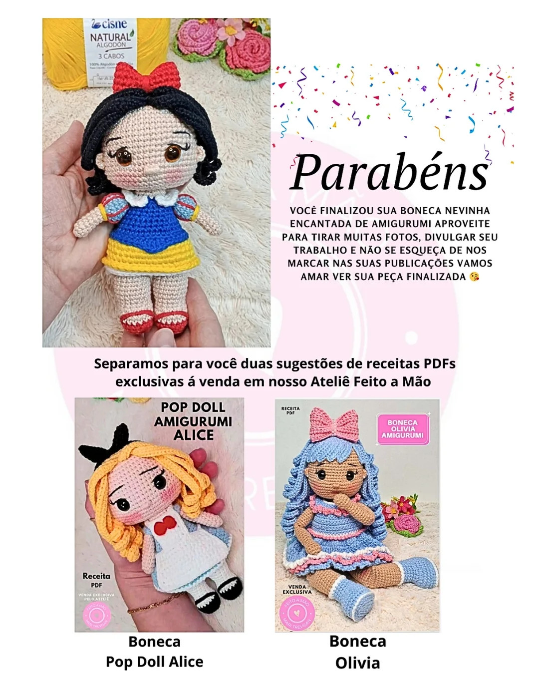 Gráfico de crochê da Branca de Neve