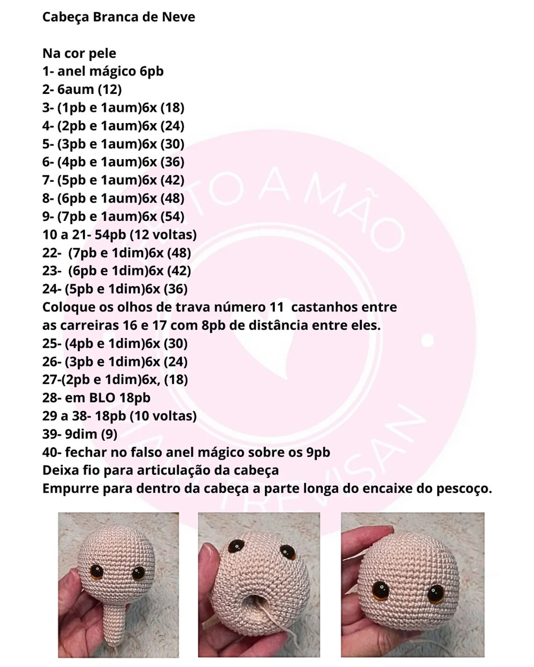 Gráfico de crochê da Branca de Neve