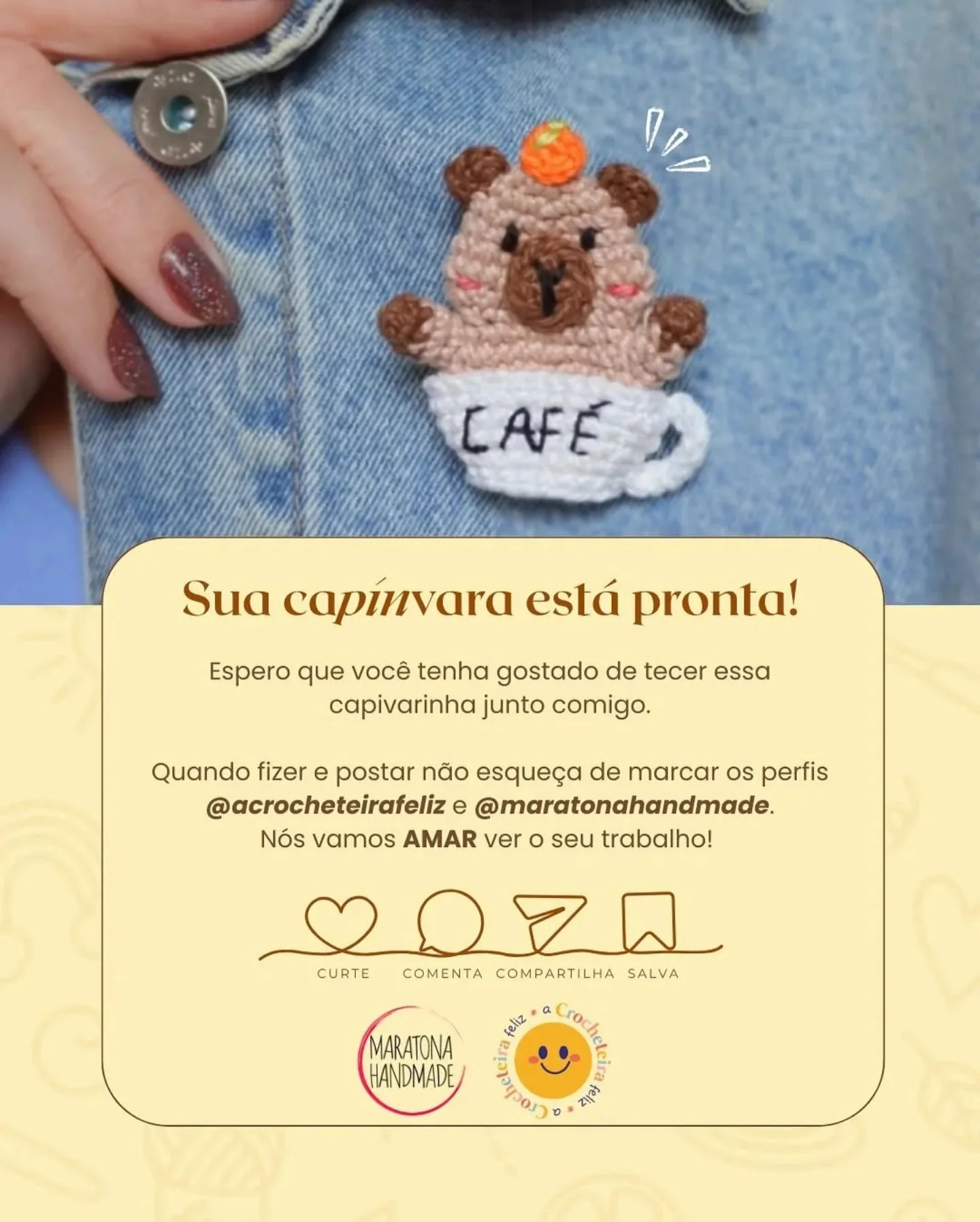 Gráfico de crochê de ursinho em xícara de café: receita gratuita.