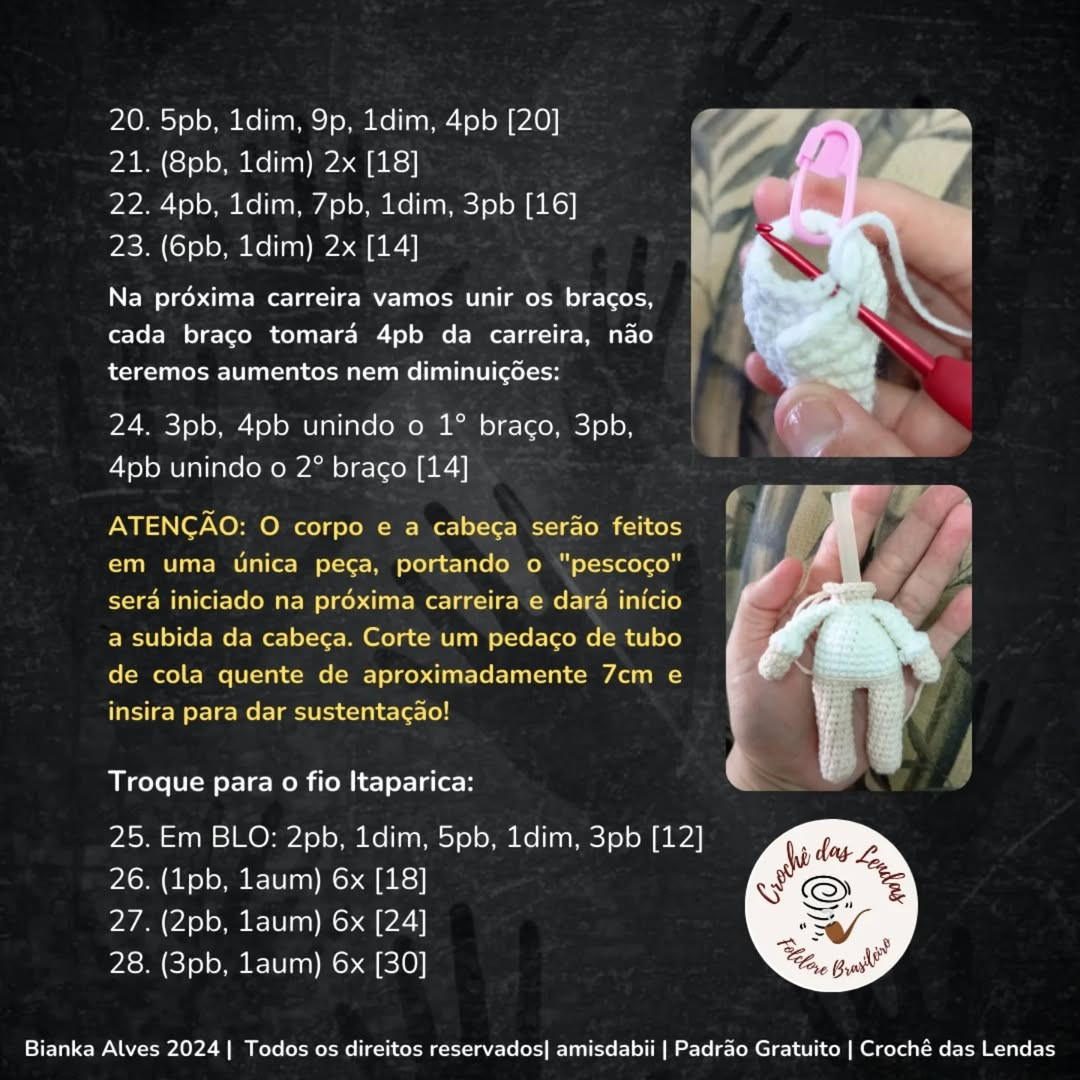 Gráfico de Crochê Grátis: A Loira do Banheiro (Sem Costura!)
