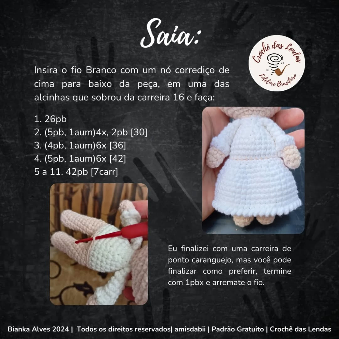 Gráfico de Crochê Grátis: A Loira do Banheiro (Sem Costura!)
