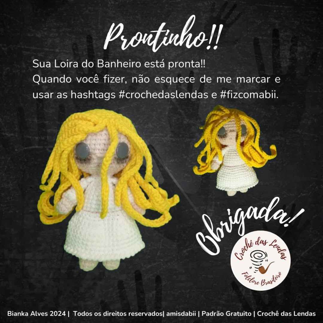 Gráfico de Crochê Grátis: A Loira do Banheiro (Sem Costura!)