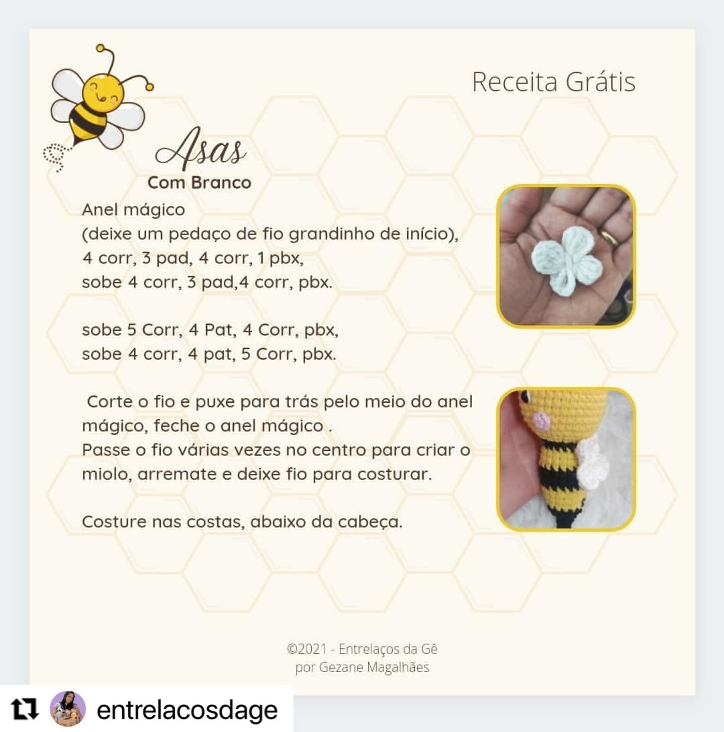 Gráfico de crochê grátis: Abelhinha Zuzu