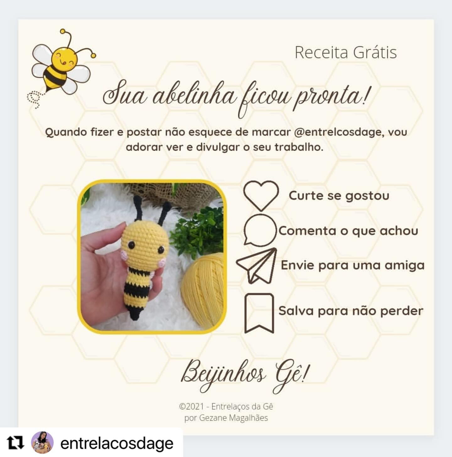 Gráfico de crochê grátis: Abelhinha Zuzu