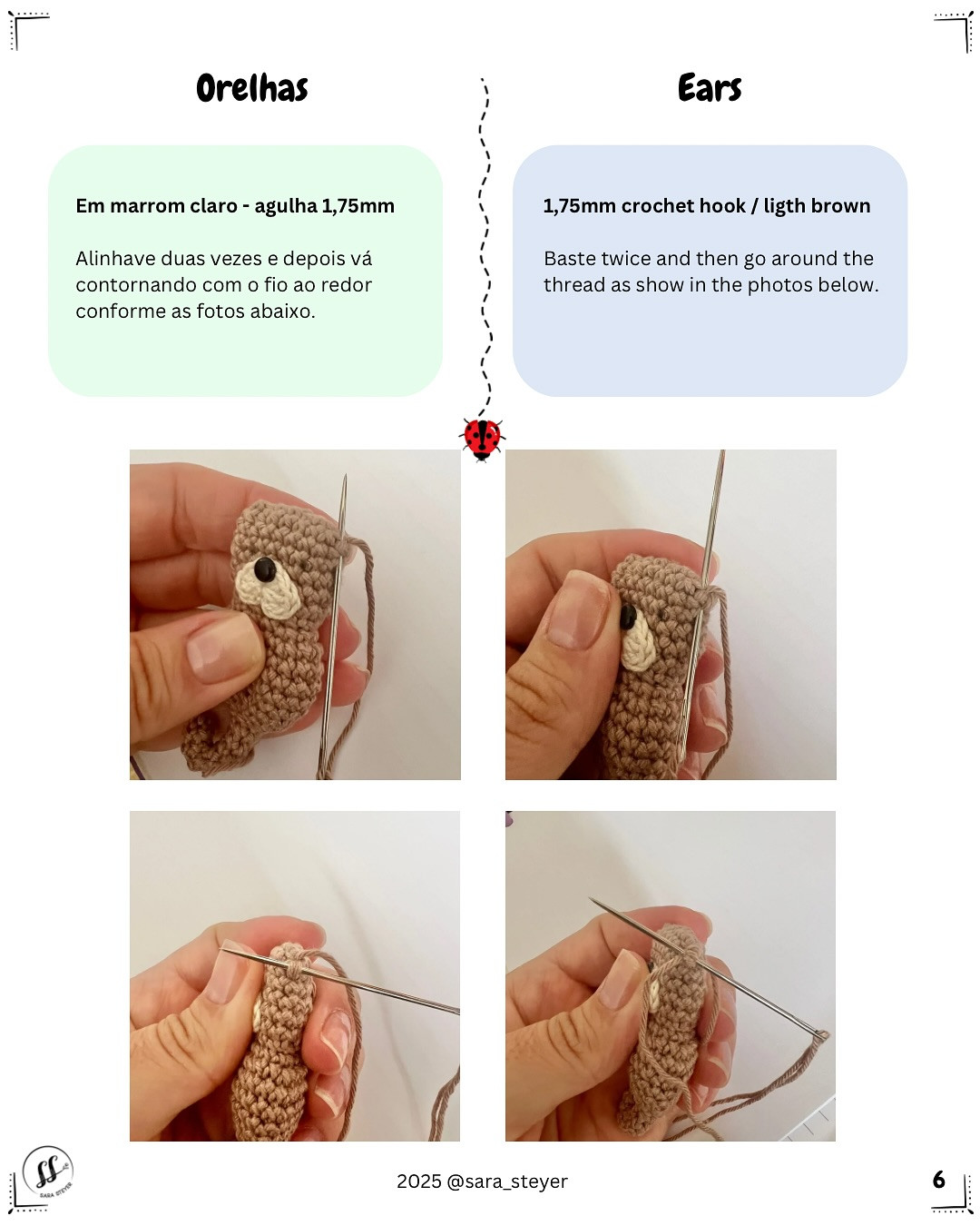 Gráfico de crochê grátis: Bebê lontra amigurumi
