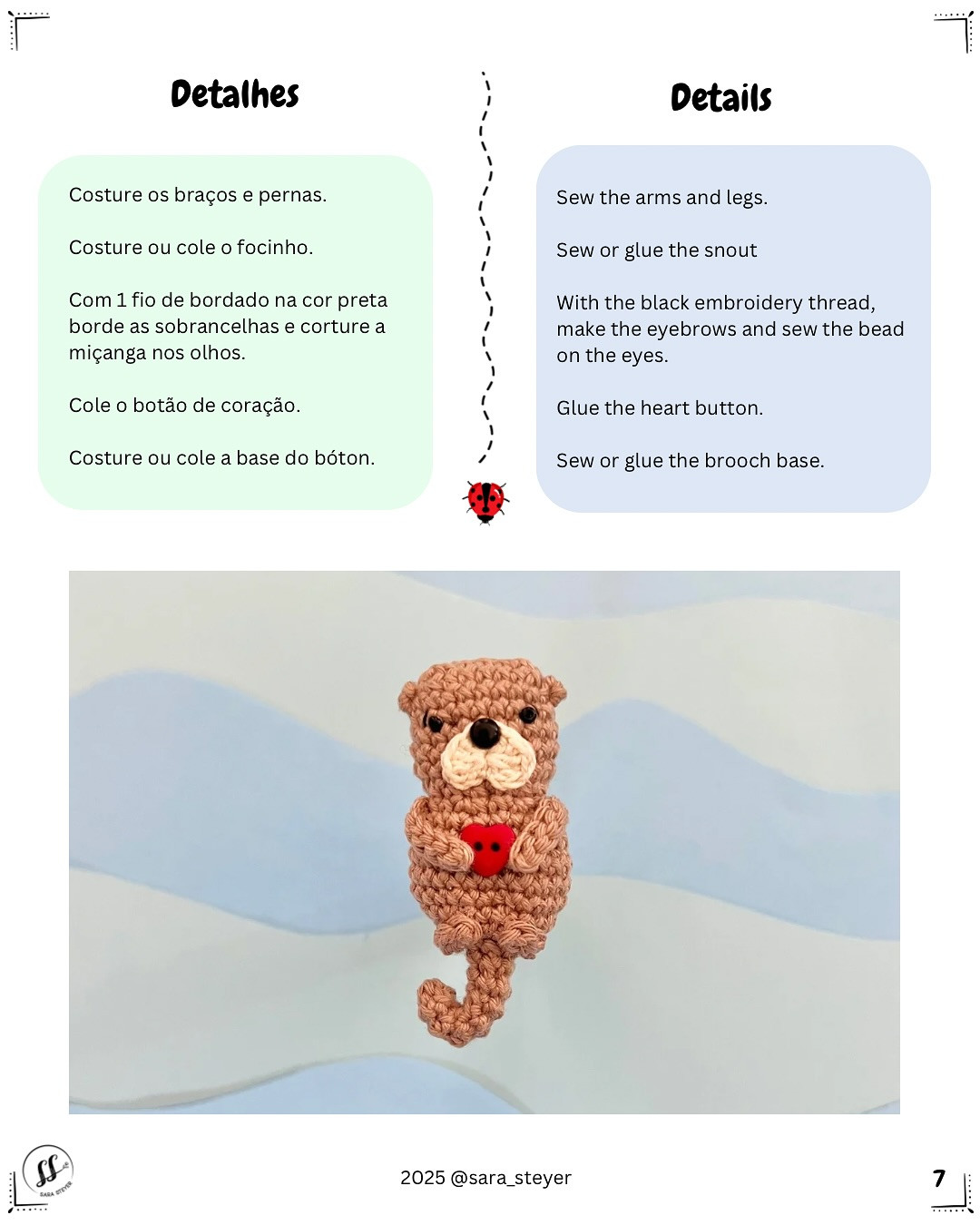 Gráfico de crochê grátis: Bebê lontra amigurumi