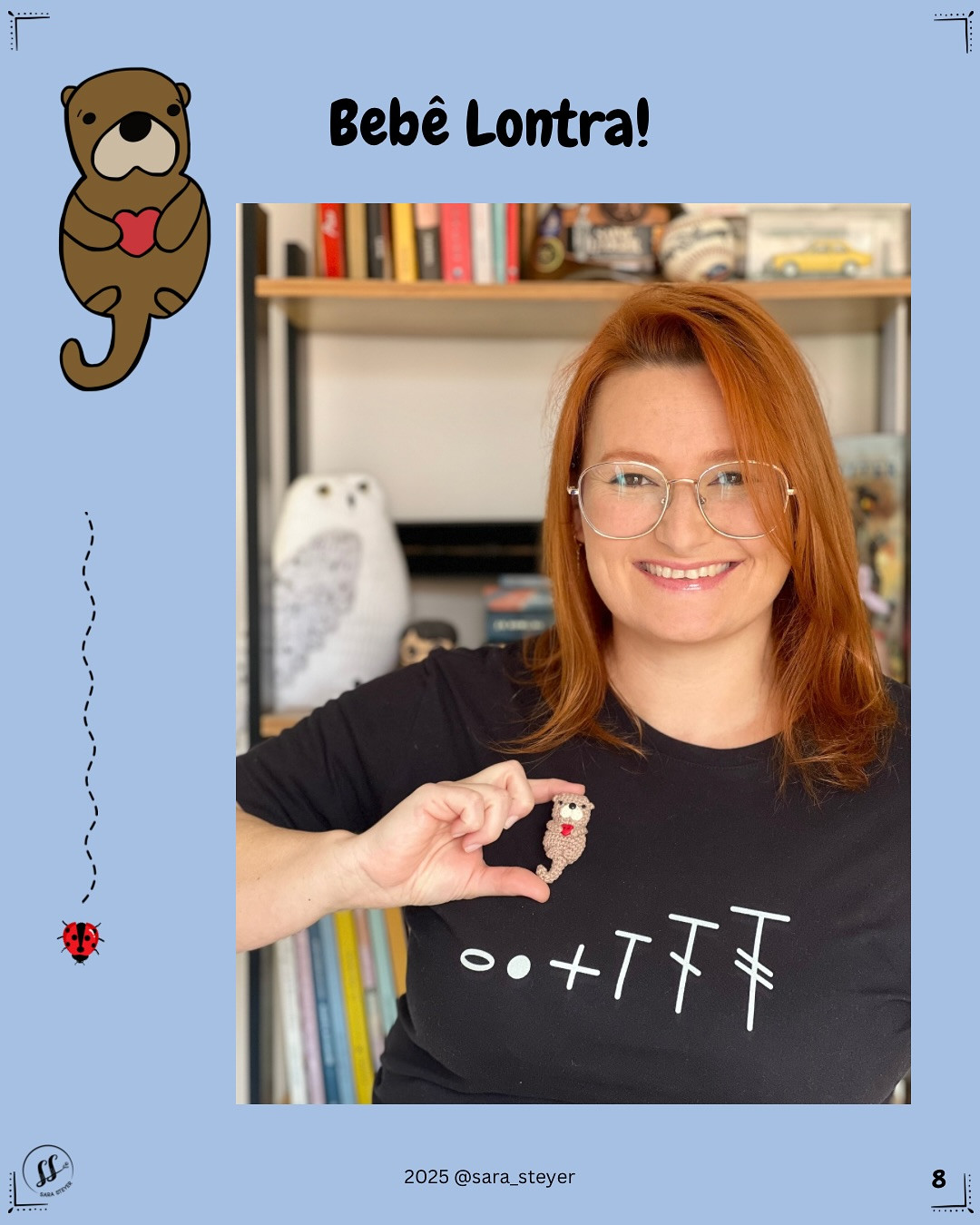 Gráfico de crochê grátis: Bebê lontra amigurumi