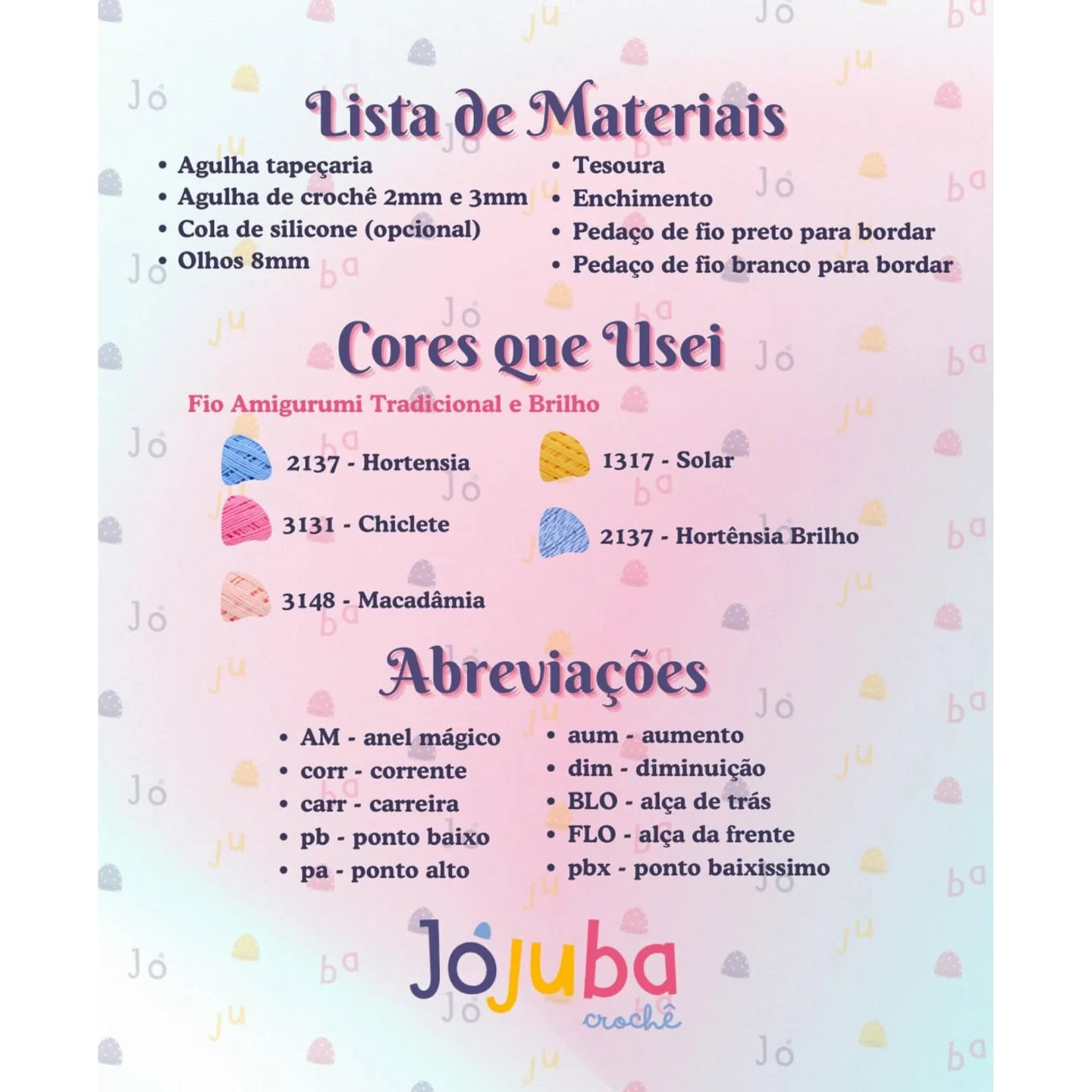 Gráfico de crochê grátis: Boneca Sofia