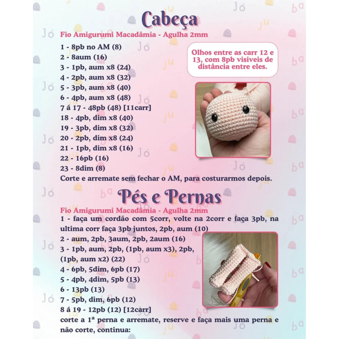 Gráfico de crochê grátis: Boneca Sofia