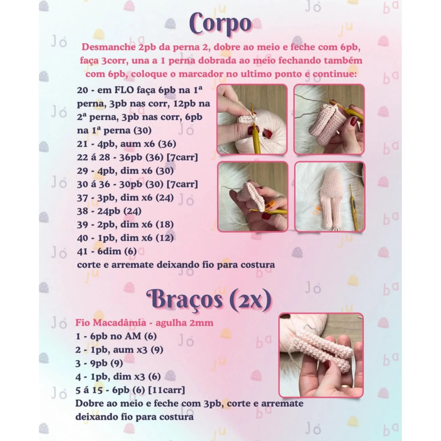 Gráfico de crochê grátis: Boneca Sofia