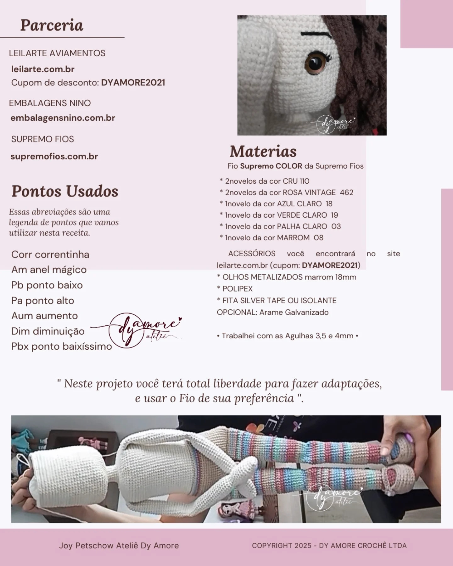 Gráfico de crochê grátis: Boneco Alana Supremo