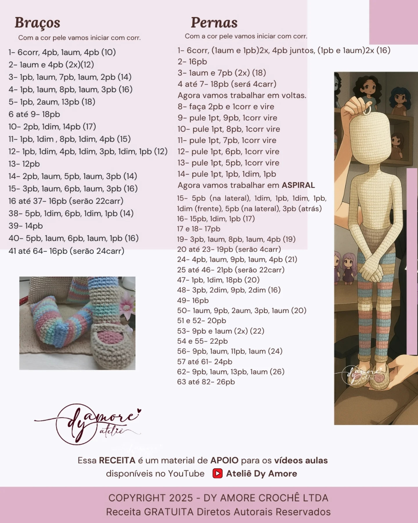 Gráfico de crochê grátis: Boneco Alana Supremo