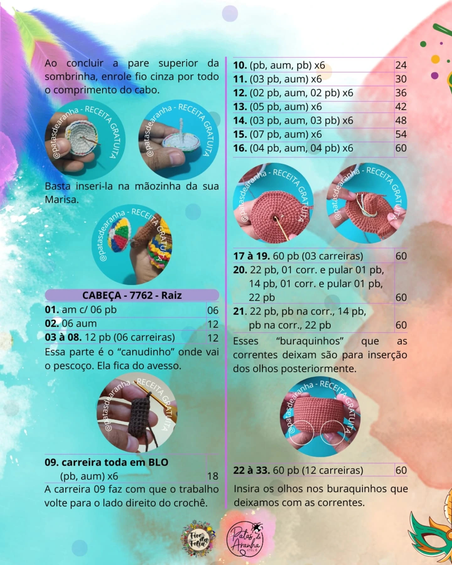 Gráfico de crochê grátis: Boneco Marisa, sem costura!