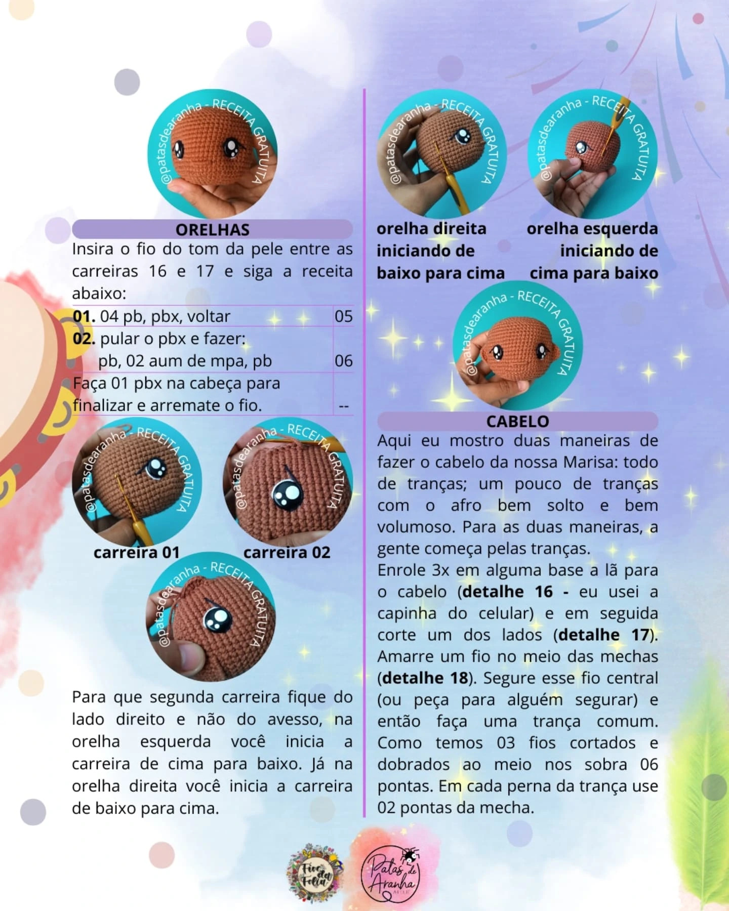 Gráfico de crochê grátis: Boneco Marisa, sem costura!