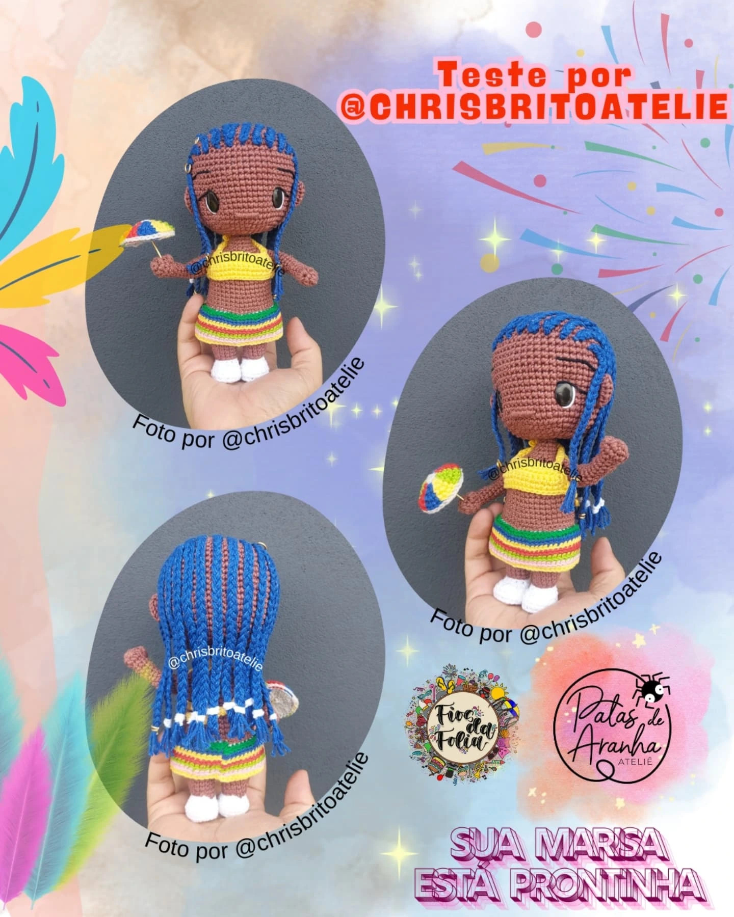 Gráfico de crochê grátis: Boneco Marisa, sem costura!