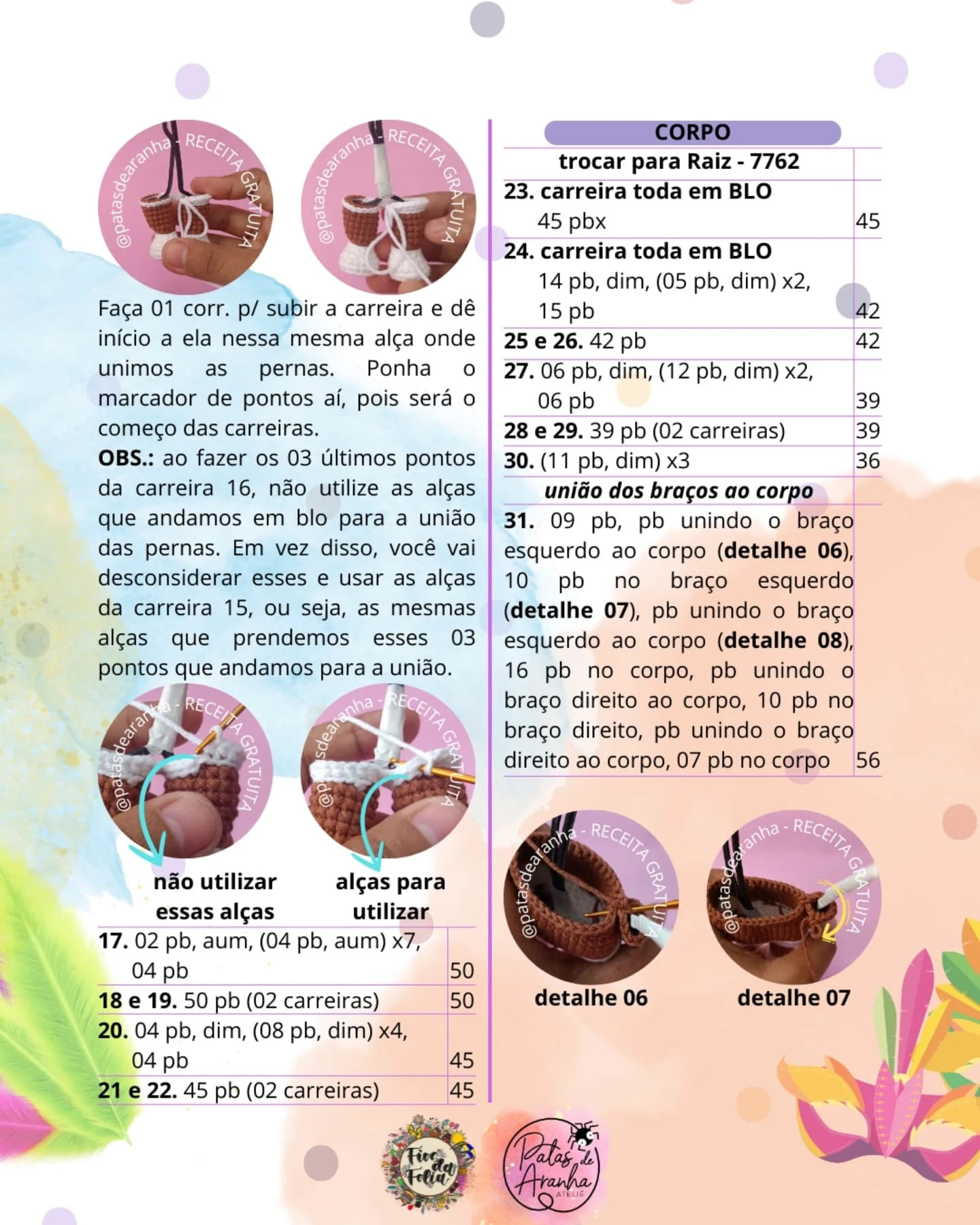 Gráfico de crochê grátis: Boneco Marisa, sem costura!