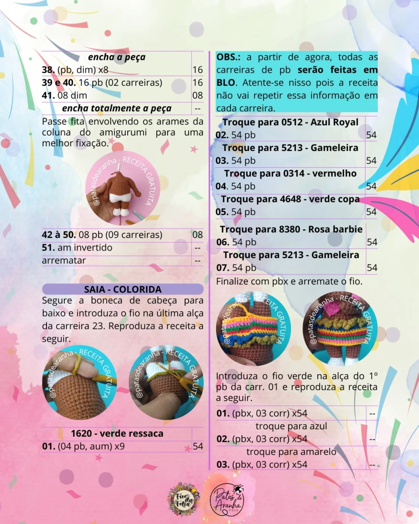 Gráfico de crochê grátis: Boneco Marisa, sem costura!