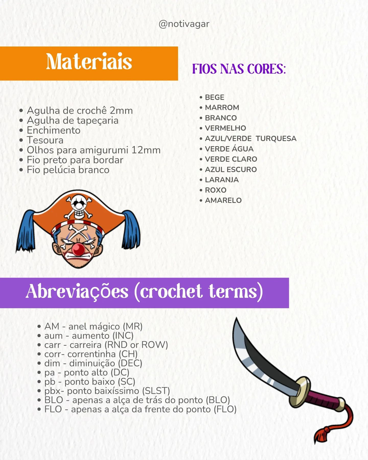 Gráfico de crochê grátis: Buggy, o palhaço