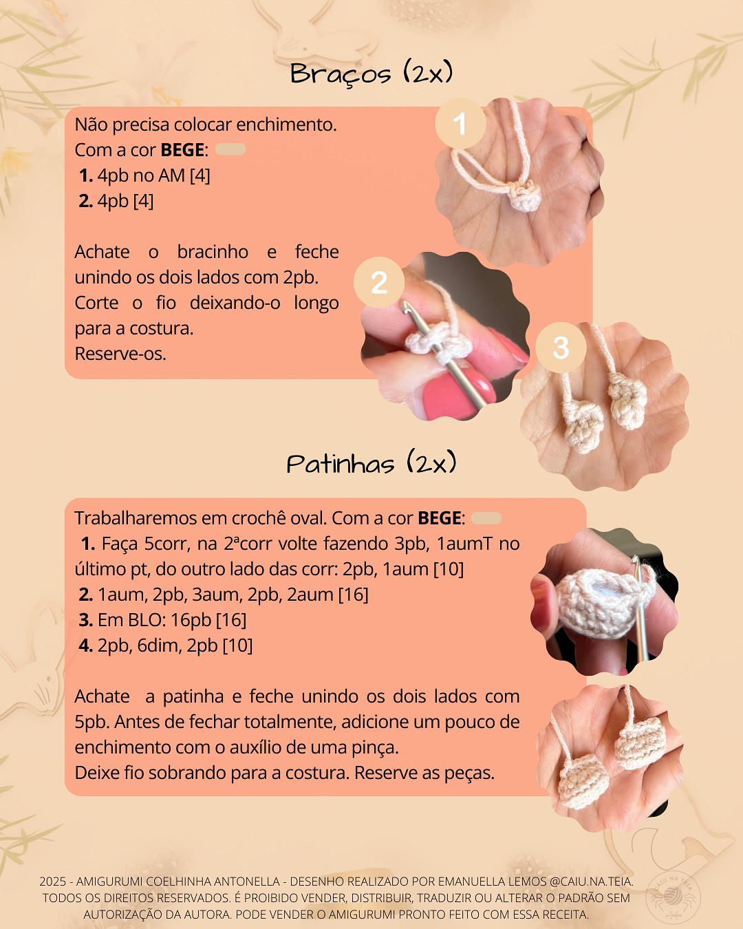 Gráfico de crochê grátis: coelhinha Antonella na cestinha de Páscoa