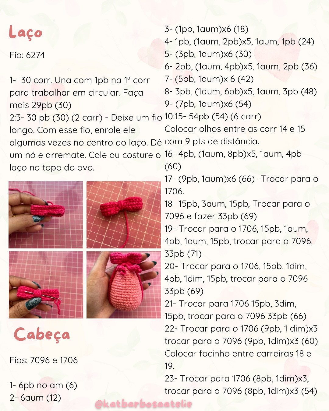 Gráfico de crochê grátis: coelhinha Chloe