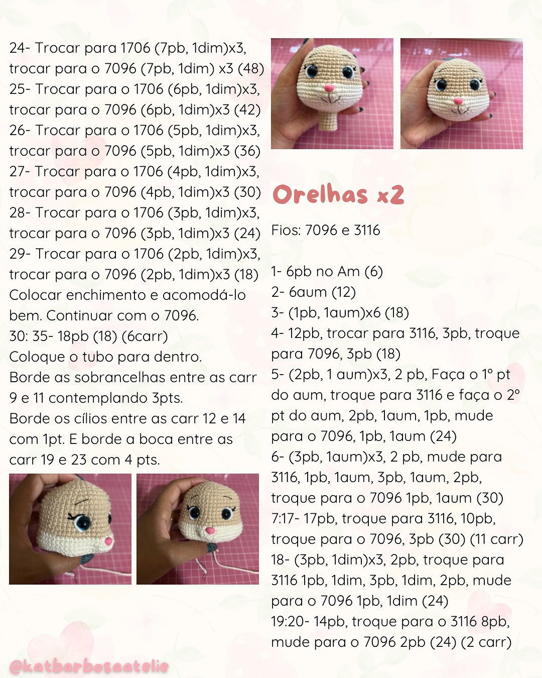 Gráfico de crochê grátis: coelhinha Chloe