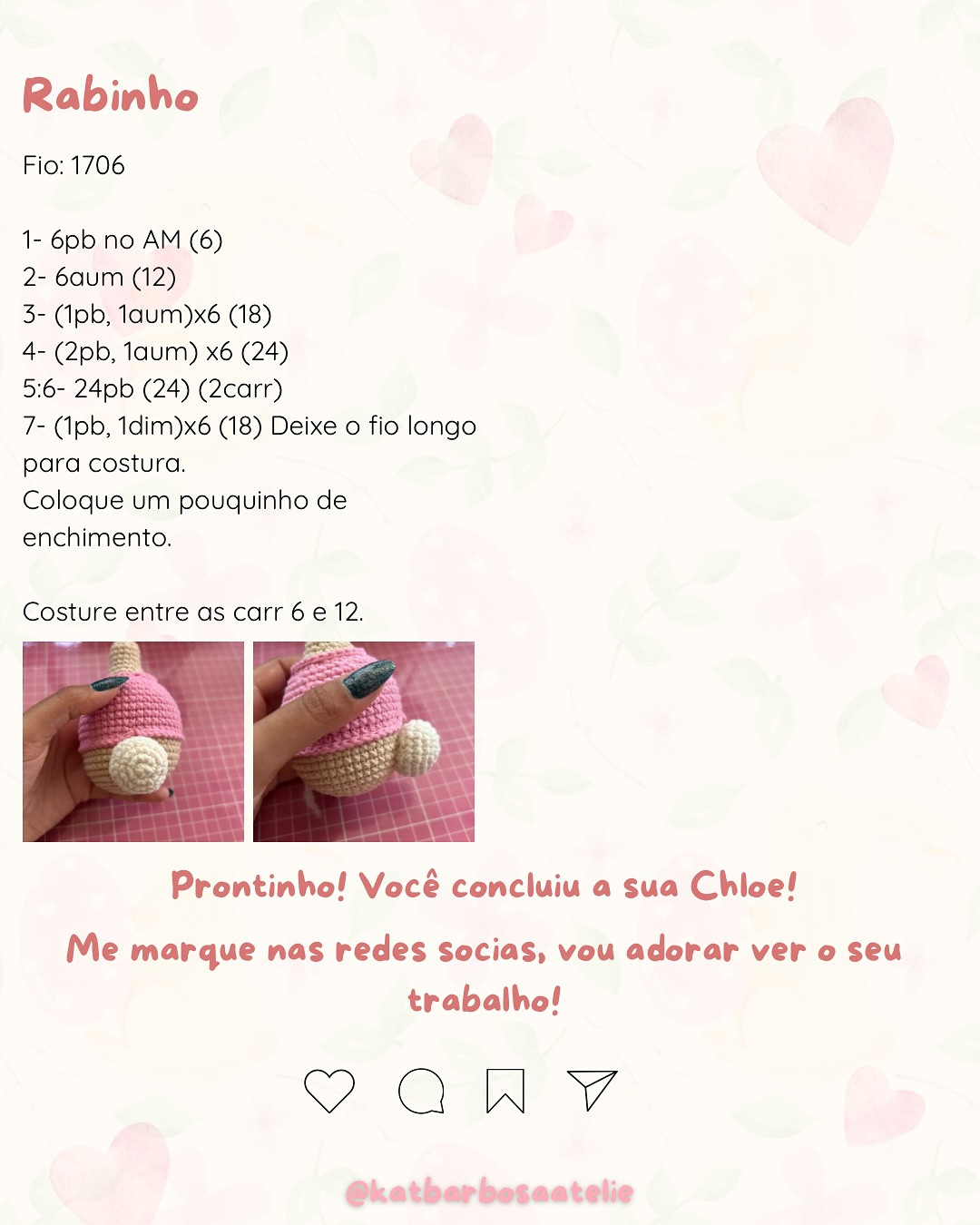 Gráfico de crochê grátis: coelhinha Chloe