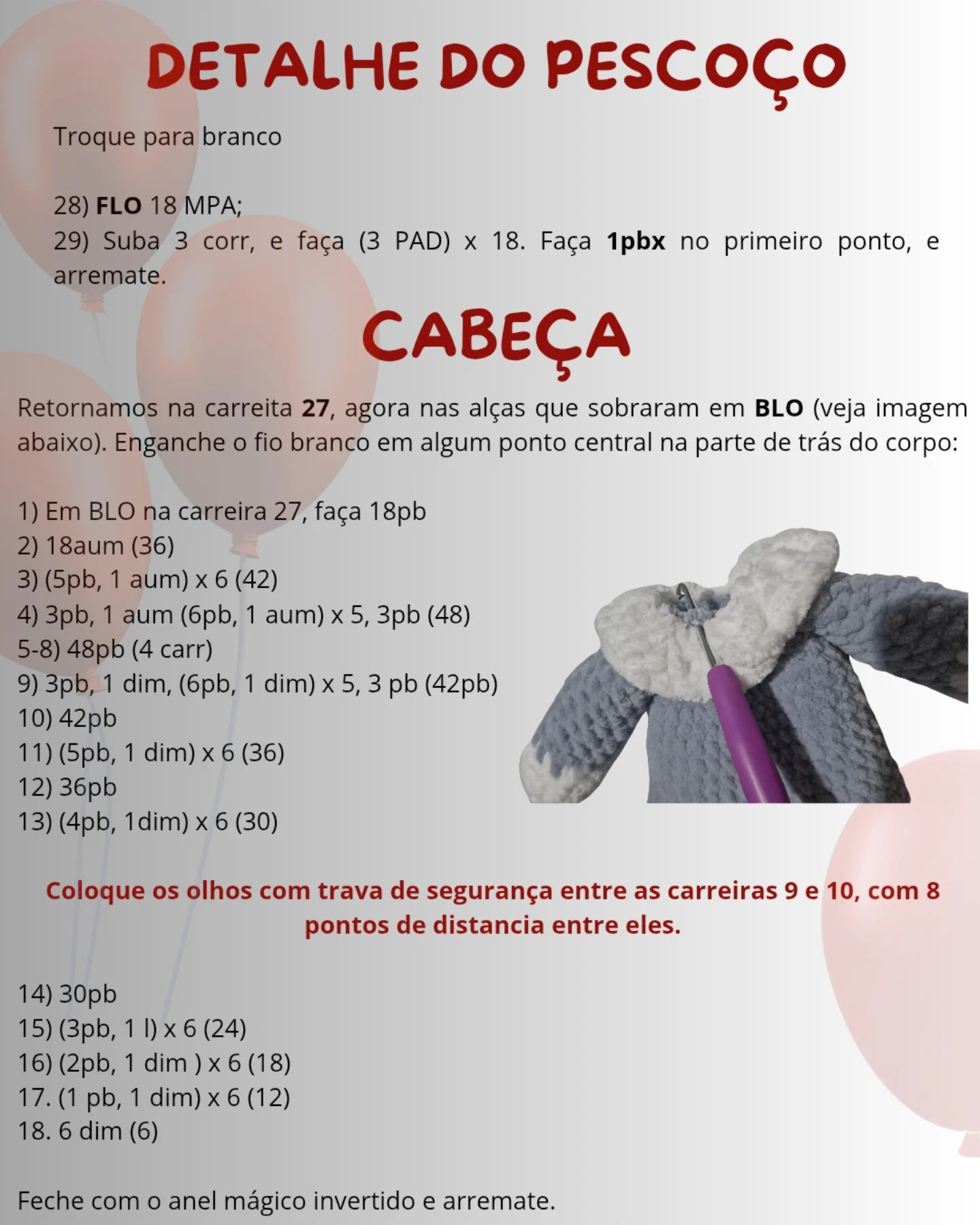 Gráfico de crochê grátis: coelhinho palhaço
