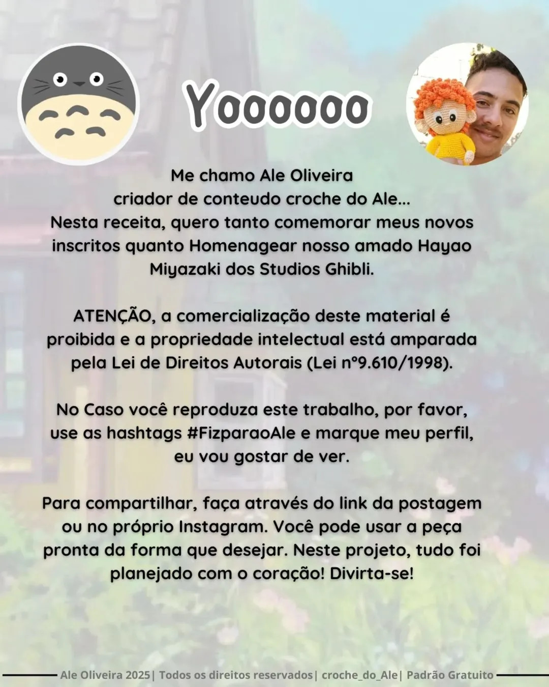 Gráfico de crochê grátis do meu amigo Totoro