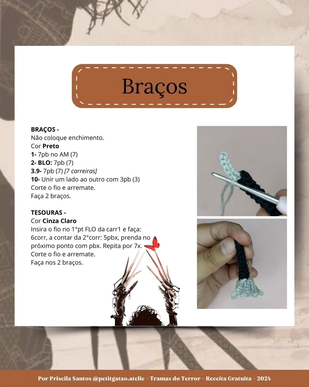 Gráfico de crochê grátis: Edward Mãos de Tesoura