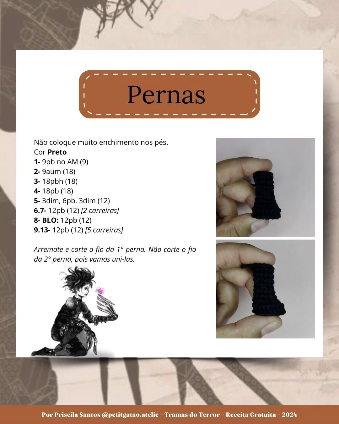 Gráfico de crochê grátis: Edward Mãos de Tesoura