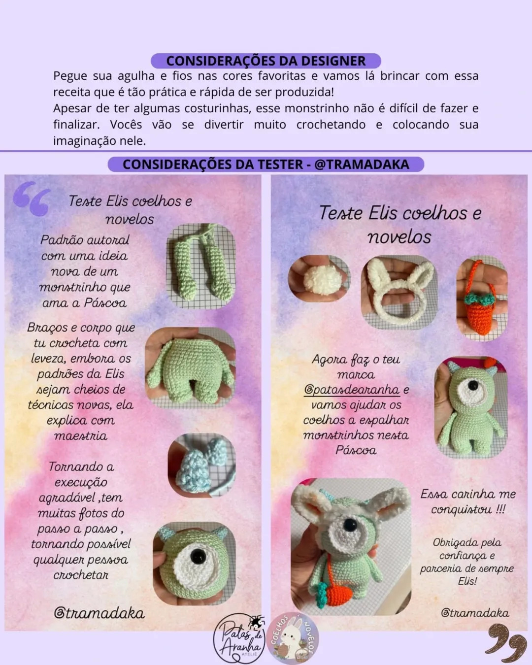 Gráfico de crochê grátis: Fifi, o monstrinho da Páscoa