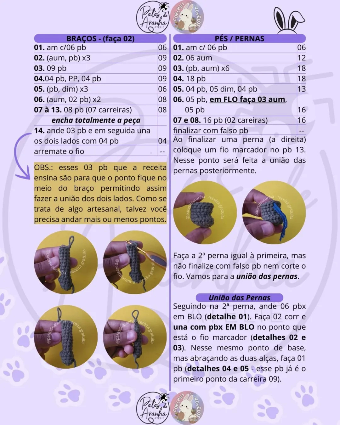 Gráfico de crochê grátis: Fifi, o monstrinho da Páscoa