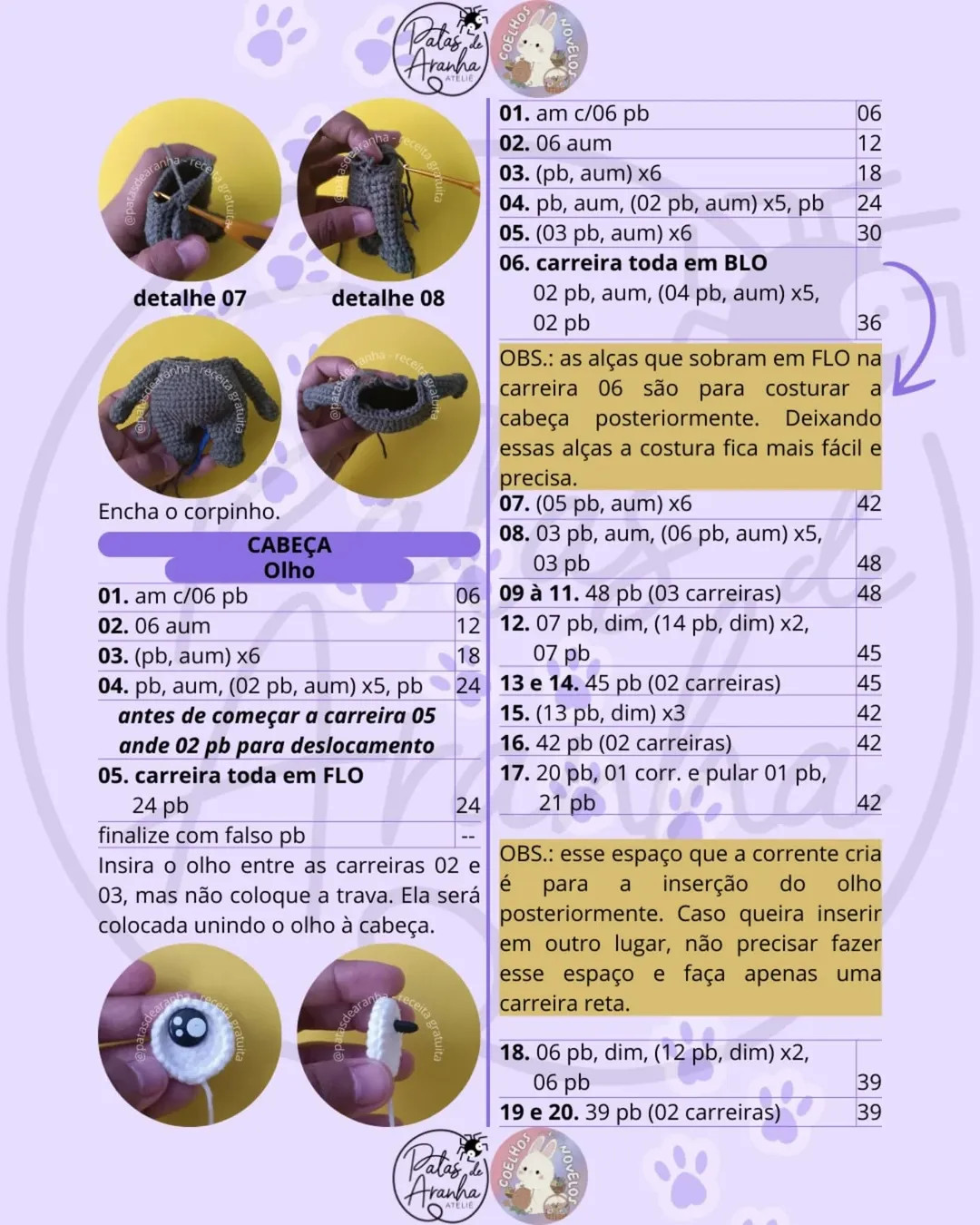 Gráfico de crochê grátis: Fifi, o monstrinho da Páscoa
