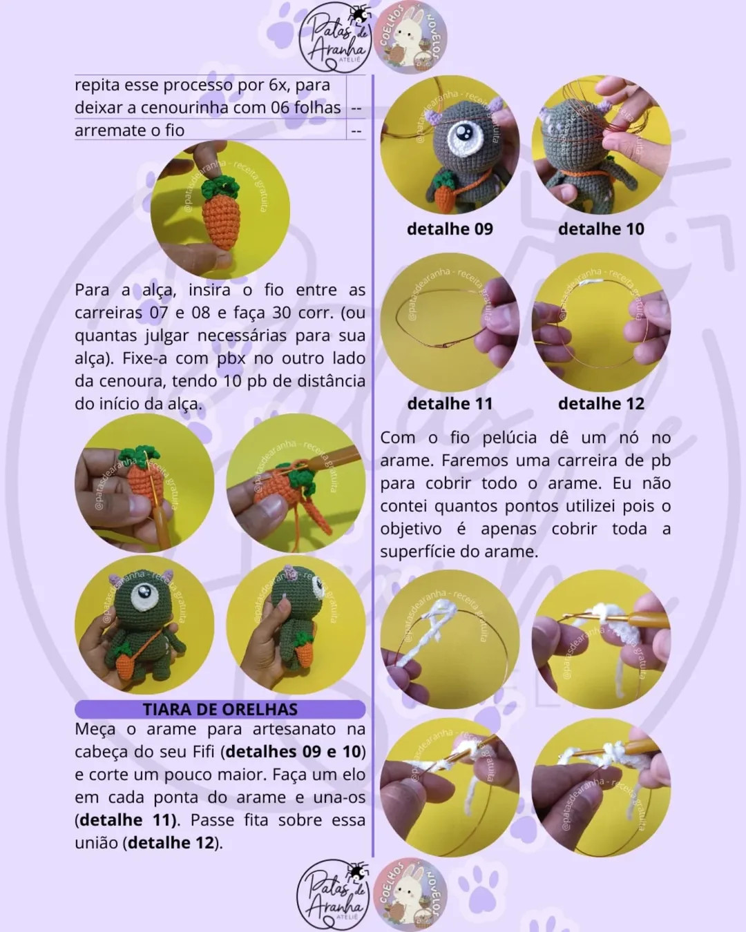 Gráfico de crochê grátis: Fifi, o monstrinho da Páscoa