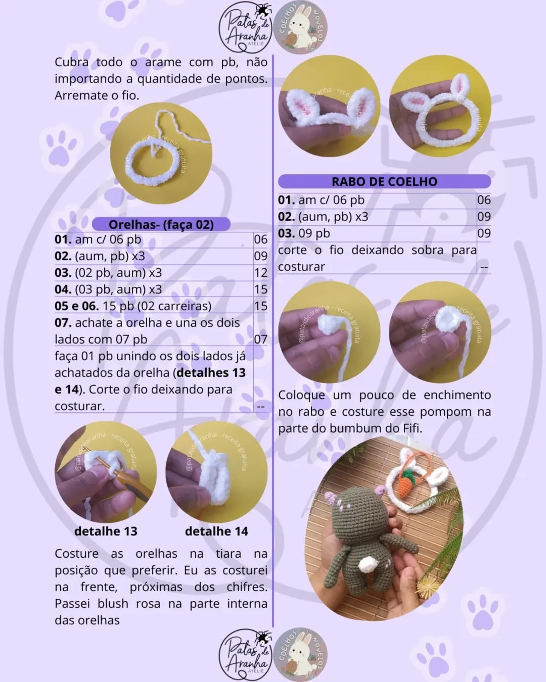 Gráfico de crochê grátis: Fifi, o monstrinho da Páscoa