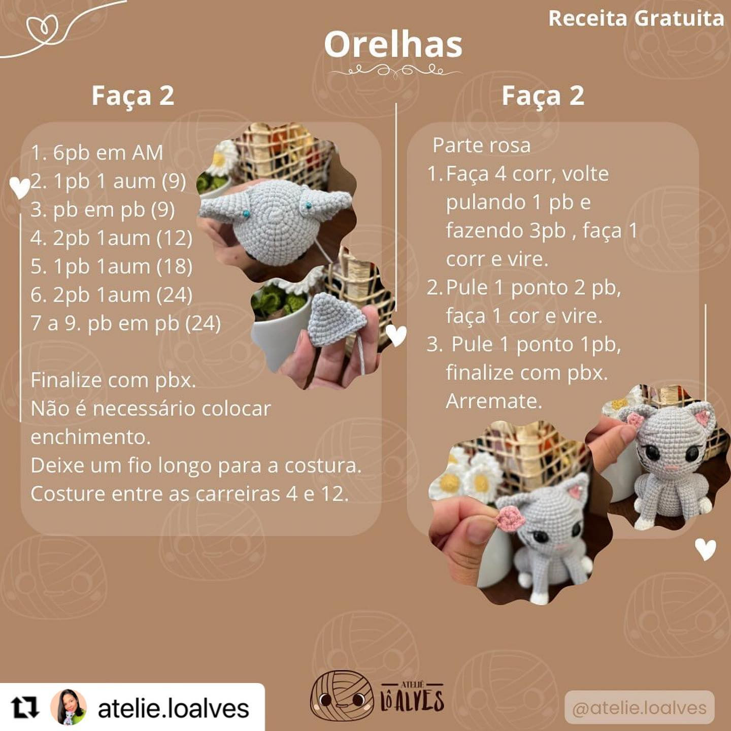 Gráfico de crochê grátis: Gatinha charmosa com gorro e cachecol