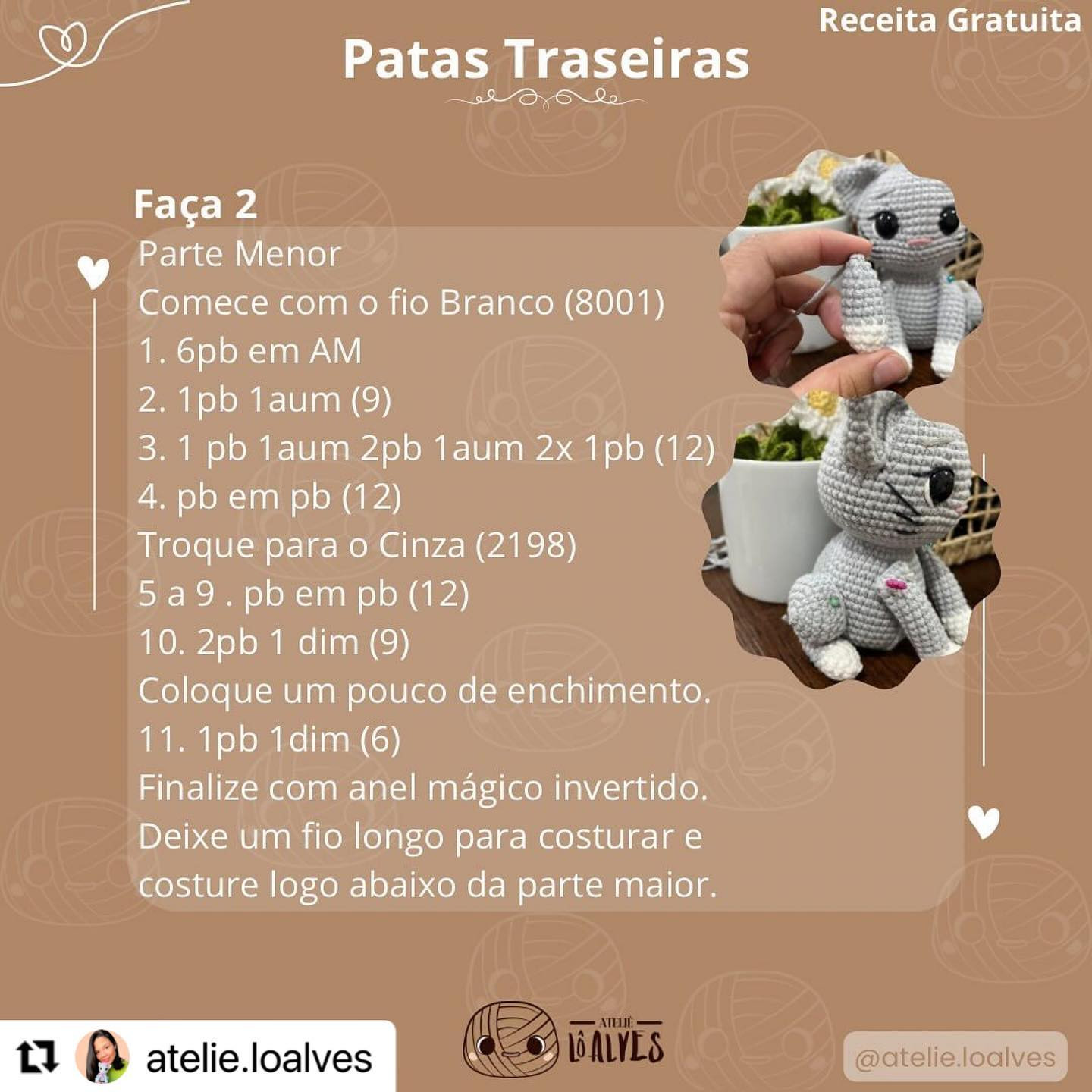 Gráfico de crochê grátis: Gatinha charmosa com gorro e cachecol